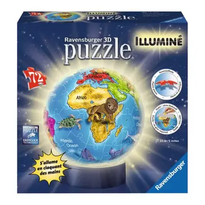 RAVENSBURGER 3D Svítící puzzleball Globus 72 dílků