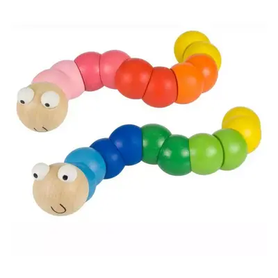 Bigjigs Toys dřevěné hračky - Barevný červík červená