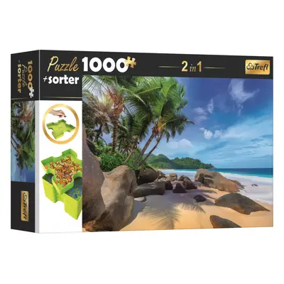 TREFL Puzzle s třídičem 2v1 Exotická pláž 1000 dílků