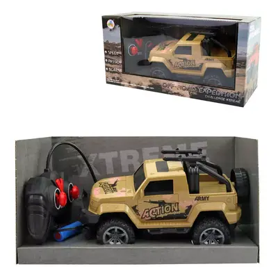 RC Auto Jeep vojenský na vysílačku 27MHz na baterie 2 barvy Světlo