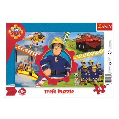 TREFL PUZZLE Deskové Požárník Sam skládačka 26x16cm 15 dílků