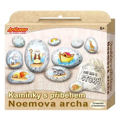 Kamínky s příběhem Noemova archa kreativní set s 10 kamínky