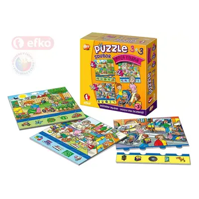 EFKO Puzzle baby Moje rodina skládačka 3v1 set 32 dílků 15x15cm v krabici