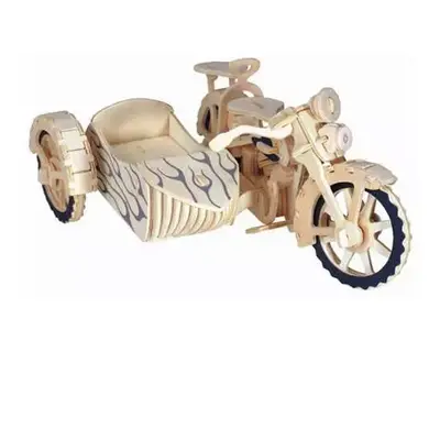 Woodcraft Dřevěné 3D puzzle motorka trojkolka Sajdkára