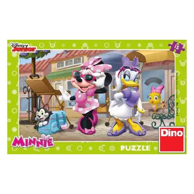 DINO Hra Puzzle Disney Junior Minnie na Montmartru 15 dílků v krabici