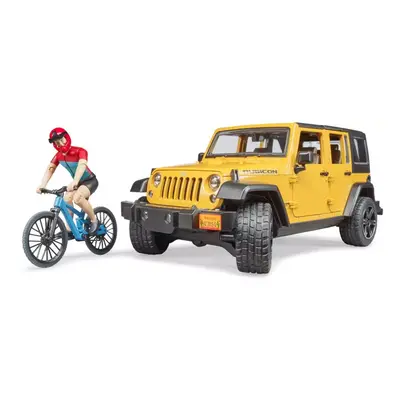 BRUDER 02543 Auto Jeep Wrangler Rubicon Unlimited set s kolem a cyklistou