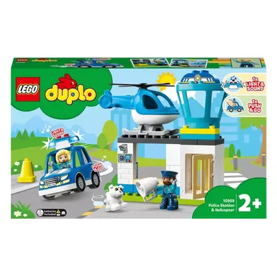 LEGO DUPLO Policejní stanice a vrtulník na baterie Světlo Zvuk 10959 STAVEBNICE