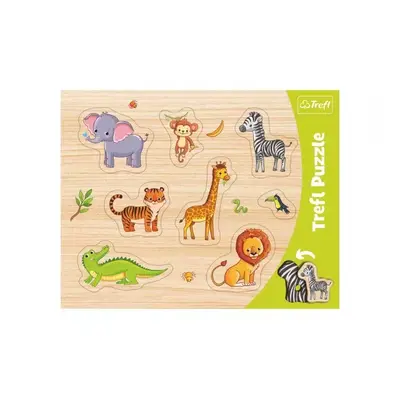 Vkládačka/Puzzle deskové obrysové zvířátka ZOO 37x29cm ve fólii