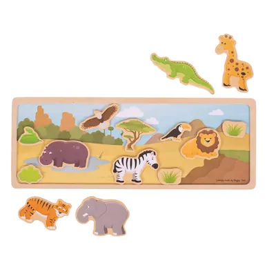 Bigjigs Toys Magnetické puzzle safari