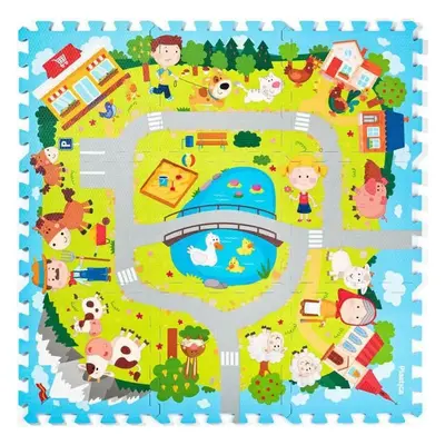 Měkké bloky Vesnice 9ks pěnový koberec baby puzzle podložka na zem