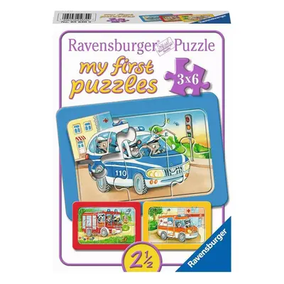 RAVENSBURGER Moje první puzzle Zásahová vozidla se zvířátky za volantem 3x6 dílků