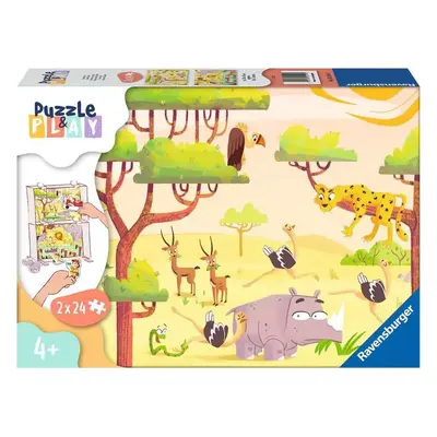 RAVENSBURGER Puzzle&Play: Safari 2x24 dílků