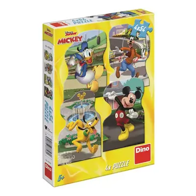 DINO Puzzle Mickey Mouse ve městě 4x54 dílků 13x19cm skládačka v krabici