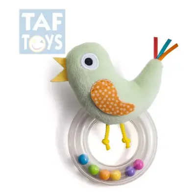 TAF TOYS Baby chrastítko plyšový ptáček s kuličkami pro miminko