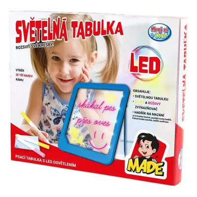 Tabulka světelná kreslicí set s fixy a hadříkem na baterie LED Světlo 3 barvy