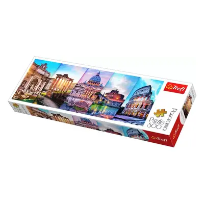 TREFL PUZZLE Panoramatické foto Itálie koláž skládačka 66x23,5cm 500 dílků