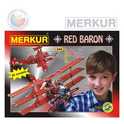 MERKUR Red Baron 40 modelů 680 dílků KOVOVÁ STAVEBNICE