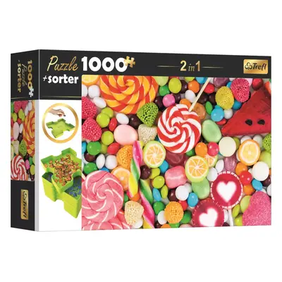 TREFL Puzzle s třídičem 2v1 Sladkosti 1000 dílků