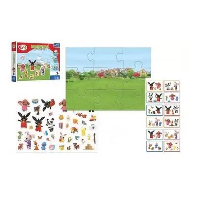 Puzzle magnetické s doplňky Králíček Bing s přáteli v krabici 29x22x5cm