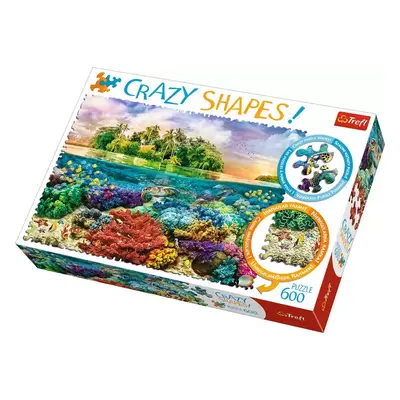 TREFL PUZZLE Crazy Shapes: Tropický ostrov 68x48cm 600 dílků skládačka