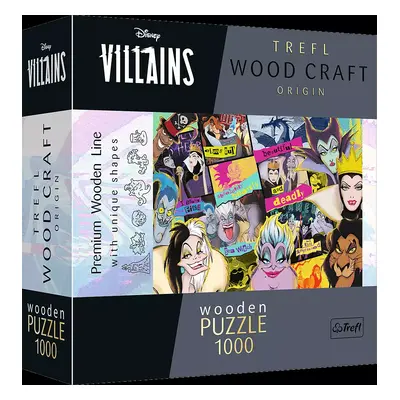 TREFL Wood Craft Origin puzzle Disney: Setkání záporáků 1000 dílků