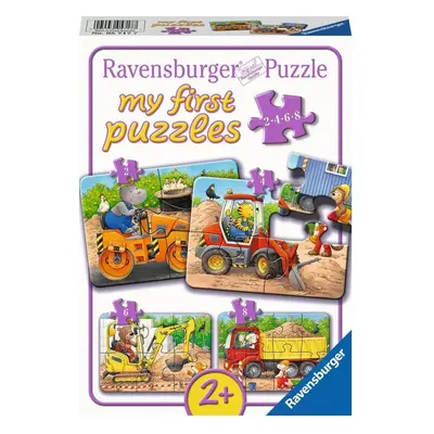 RAVENSBURGER Moje první puzzle Zvířata na staveništi 4v1 (2,4,6,8 dílků)