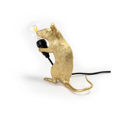 SELETTI SELETTI Mouse Lamp LED dekorativní lampa USB sedící zlatá