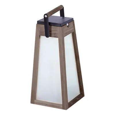 Les Jardins LED solární lucerna Tecka, teak duratec šedá 39cm