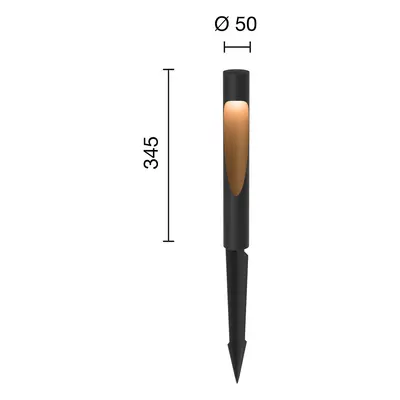 Louis Poulsen Louis Poulsen Flindt, 35 cm, zemnící hrot/konektor, 827, černá barva