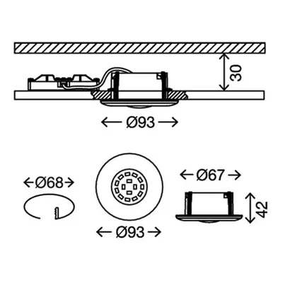 Briloner LED vestavné bodové svítidlo Attach One, bílé, IP65