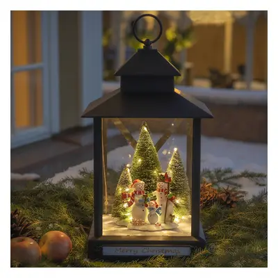 Konstsmide Christmas LED dekorační lucerna sněhuláci černá IP44 42cm