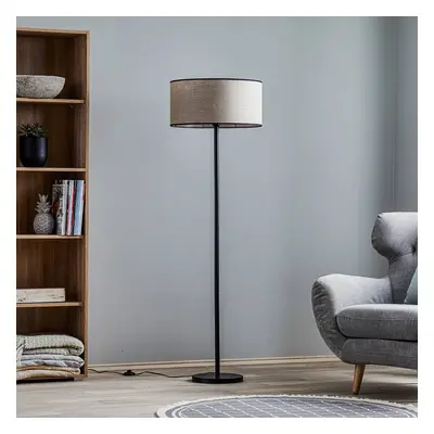 BRITOP Stojací lampa Tubo, textil, béžová, Ø 45 cm