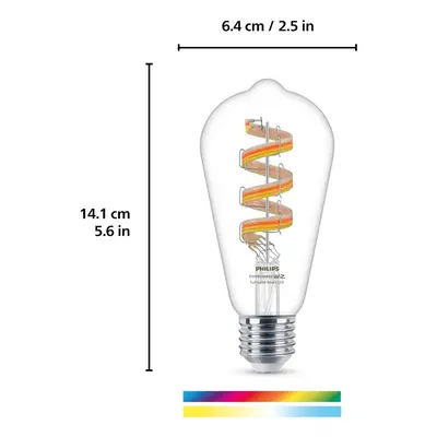 WiZ WiZ ST64 LED žárovka filament WiFi E27 6,3W RGBW