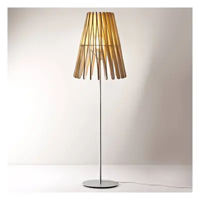 Fabbian Fabbian Stick dřevěná stojací lampa, kuželová