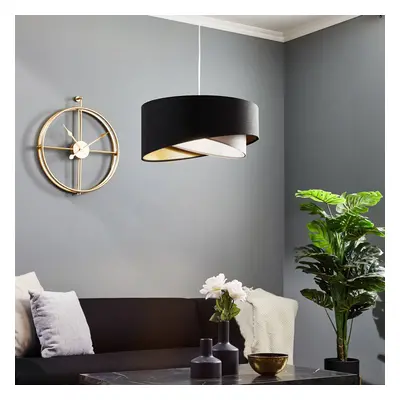 Maco Design Závěsná lampa Vivien velur černá/šedá/stříbrná/zlatá