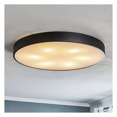 TEMAR LIGHTING Stropní světlo Cleo, skleněný difuzor, černá Ø78cm