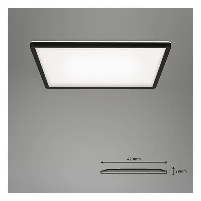 Briloner LED stropní svítidlo Slim smart black dim CCT 42x42cm