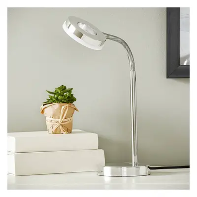 Reality Leuchten Stolní lampa LED Rennes, chromová barva, výška 40 cm