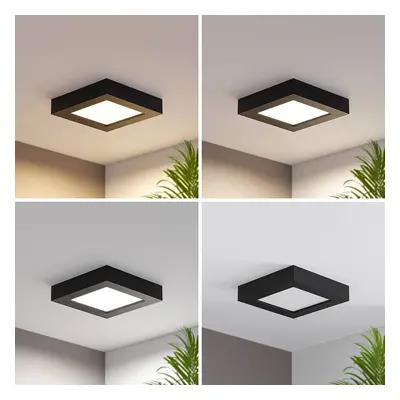 PRIOS Stropní svítidlo Prios LED Alette, černé, 12 W, CCT, stmívatelné