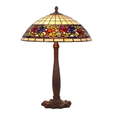 Artistar Stolní lampa Flora ve stylu Tiffany, dole otevřená, 64 cm