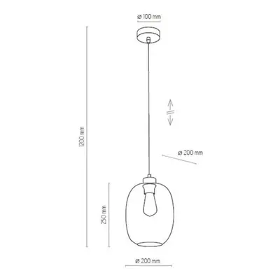 TK Lighting Závěsné svítidlo Elio, sklo, průhledné, jedno světlo