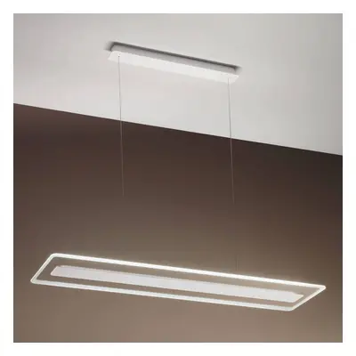 Linea Light LED závěsné světlo Antille, sklo, obdélník, Chrom