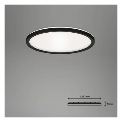 Briloner LED stropní svítidlo Slim S stmívatelné CCT černé Ø 29 cm