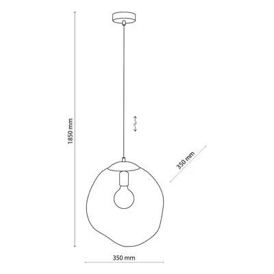 TK Lighting Závěsné světlo Sol, Ø 35cm, černá/čirá