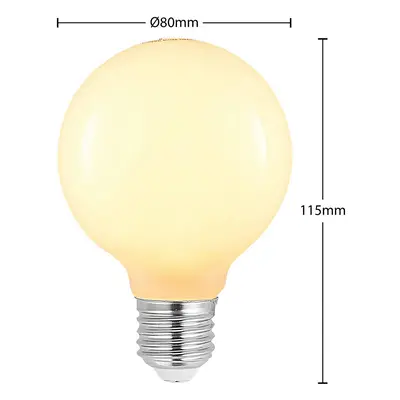 Arcchio LED žárovka E27 8W G80 2 700K stmívatelná, opál, sada 2 kusů