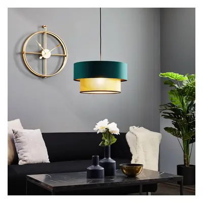 Maco Design Závěsná lampa Dorina, zelená/zlatá Ø 40 cm