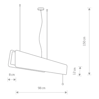 Euluna Závěsné svítidlo Oslo LED, dřevo, šířka 98 cm, vypínač na táhlo