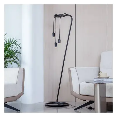 Lindby Stojací lampa Lindby Elira, černá, kov, výška 150 cm, E27