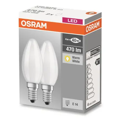 OSRAM LED žárovka svíčka E14 4W 827 matná sada 2ks