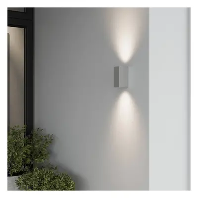 Lucande Venkovní nástěnné svítidlo Lucande Tavi, 15 cm, stříbrná, Bridgelux LED